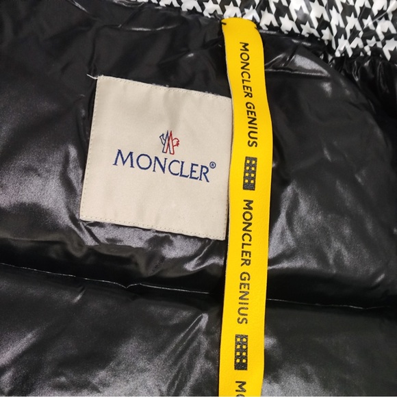 Moncler Black-and-White Houndstooth Hooded Puffer - Picture 5 of 7